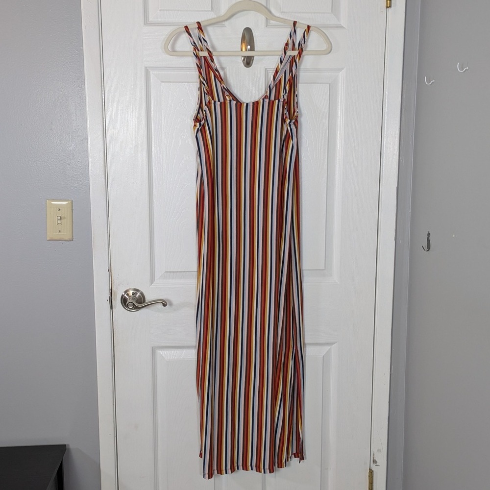MPC Striped Y2K Maxi Dress Sleeveless Casual Summer Dress Multicolor Size L - Picture 3 of 5